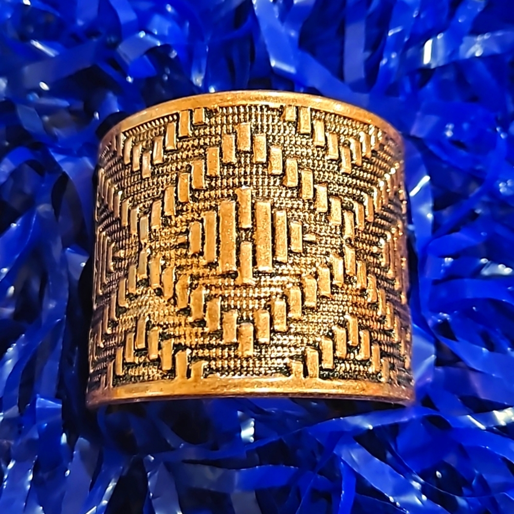 Copper Toned Large Cuff Bracelet Vintage